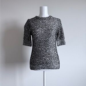 Kate Spade - Black and White Patterned Knit Top